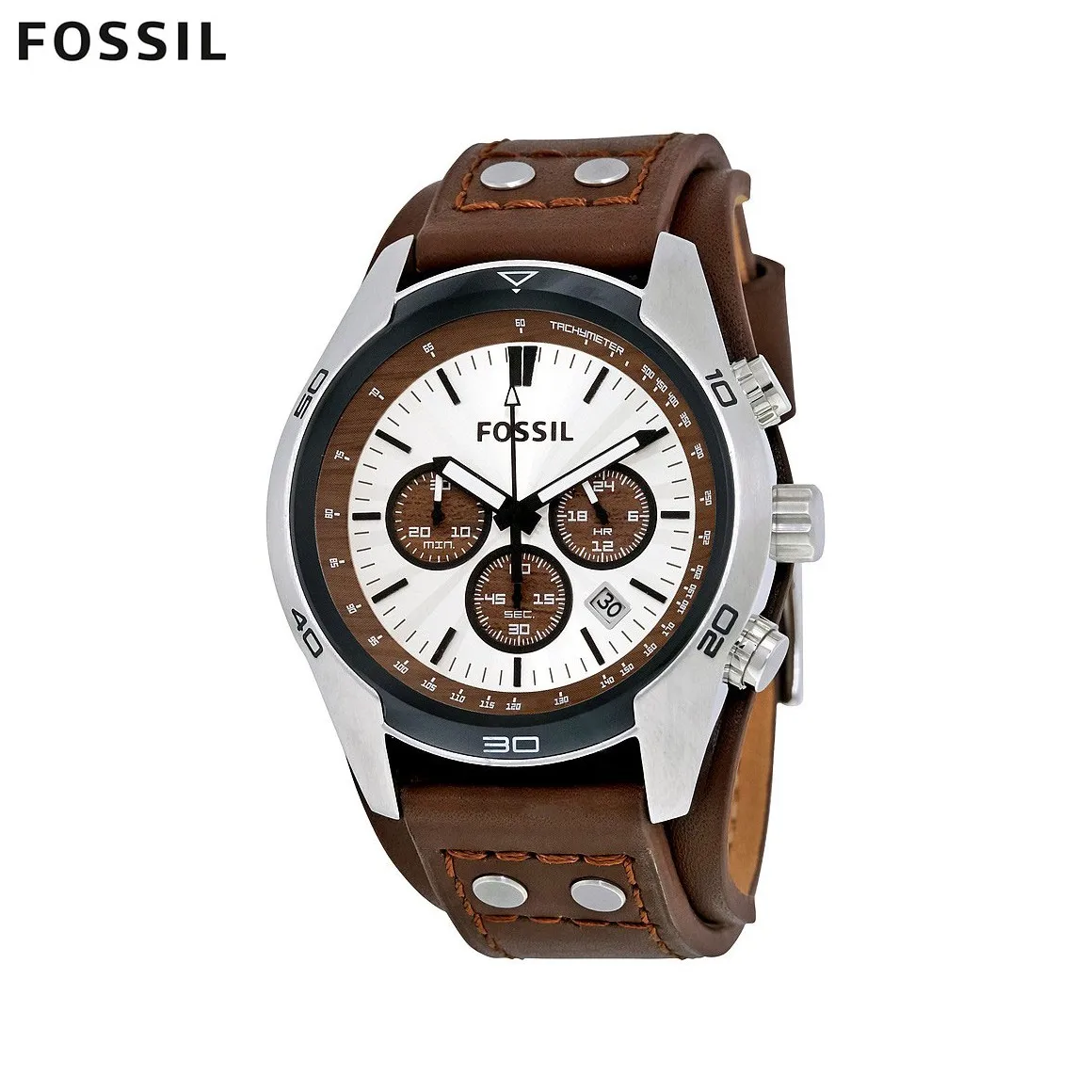 Наручные часы Fossil CH2565 мужские с кварцевым хронографом на кожаном