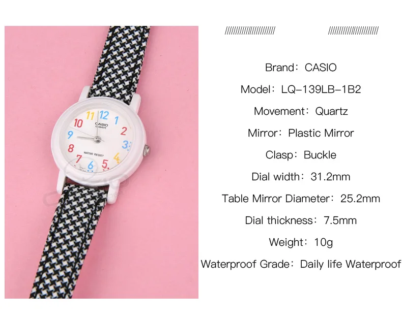 CASIO Часы женские водонепроницаемые кварцевые часы женские простые и модные LQ-139L-6B Relogio masculino настольные часы