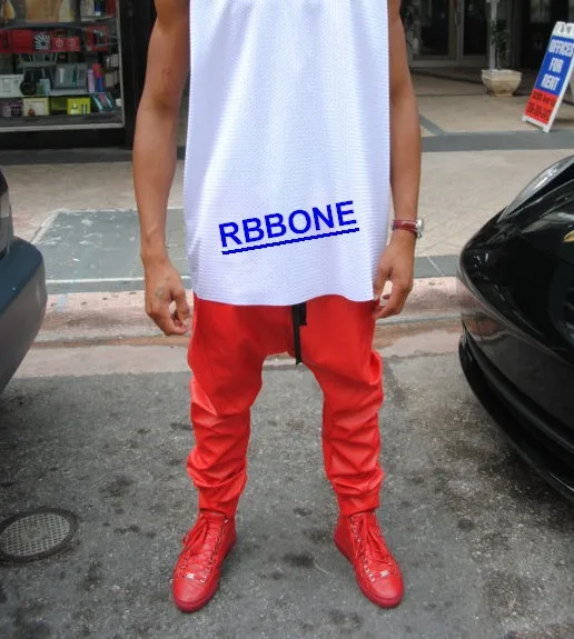 KANYE WEST LEATHER PANTS Joggers Men's 
