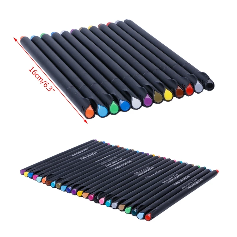 Fineliner 12 / 24 Colors Pen Set 0.4mm Fine Tip Line Writing Drawing Marker Pen