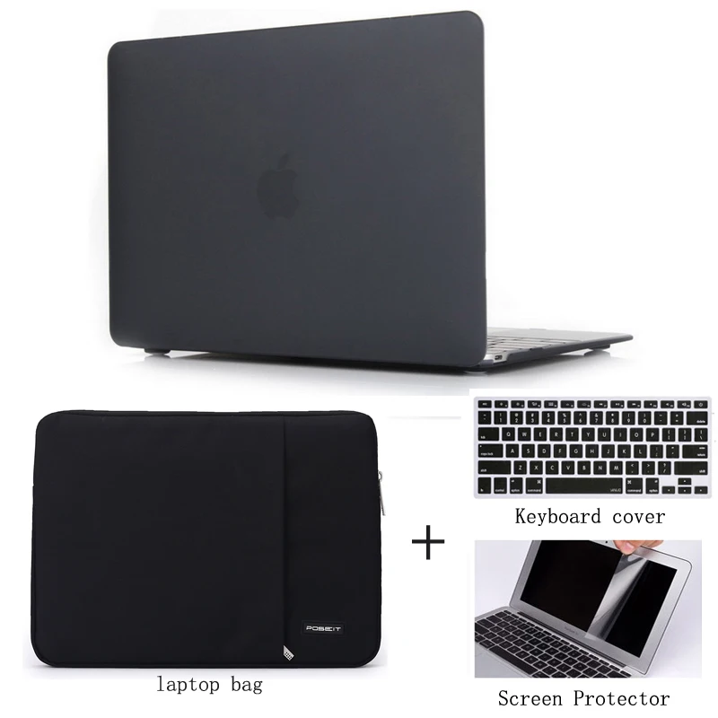 Сумка для ноутбука жесткий чехол клавиатуры защитная пленка экрана Apple Macbook Air Pro