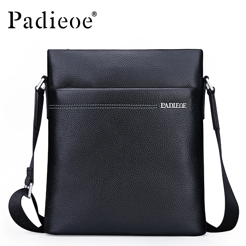 

Padieoe Luxury Business Men's Shoulder Bag Genuine Cowhide Leather Messenger Bag High Quality Durable Leather Bag Handbags