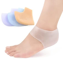feet care socks 2PCS New Silicone Moisturizing Gel Heel Socks with hole Cracked Foot Skin Care Protectors 1pc new heel socks cracked foot skin care protector silicone moisturizing gel 2016 popular shoes inserts worldwide sale