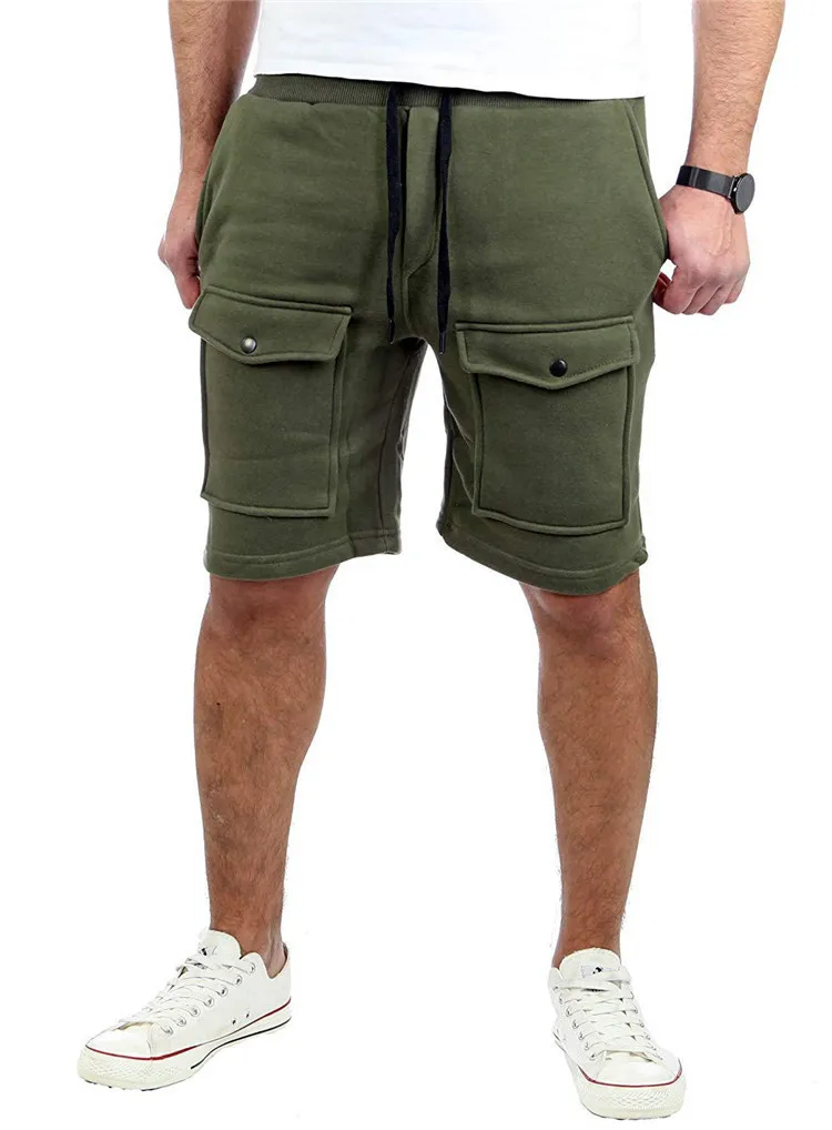 2019 новый бренд мешковатые шорты для бега Мужской летний большой карман мужские короткие штаны зеленый пот штаны модные летние мужские