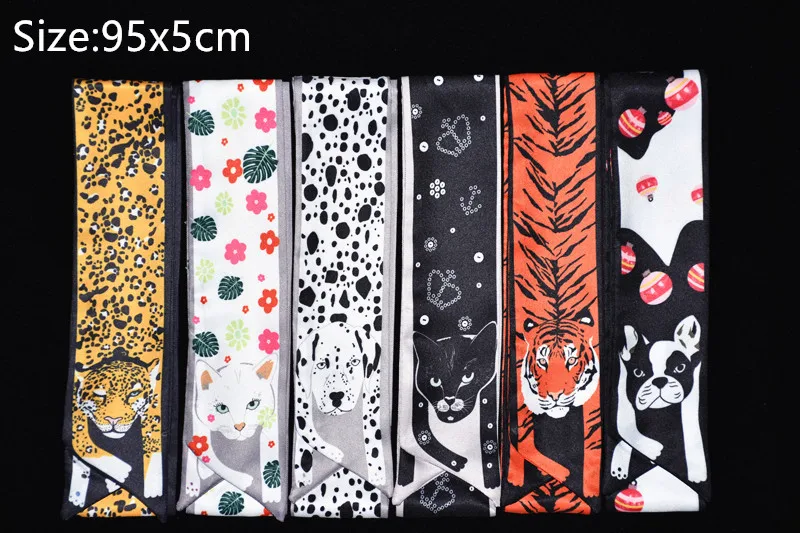12 животных Гепард шелковый шарф новая сумка шарф для женщин роскошный бренд платок женский галстук модный головной платок шарфы для девушек