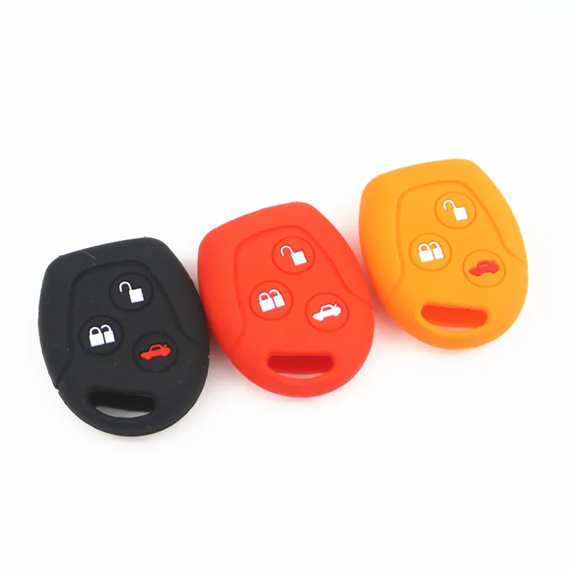 

3 Buttons Remote Silicone Car Fob Key Case Cover For Ford Focus Mondeo Festiva Fusion Suit Fiesta KA Holder Protector