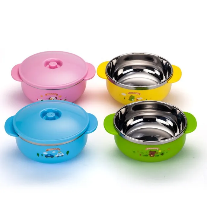 1 PIC baby stainless steel Stainless steel bowl large ear children's