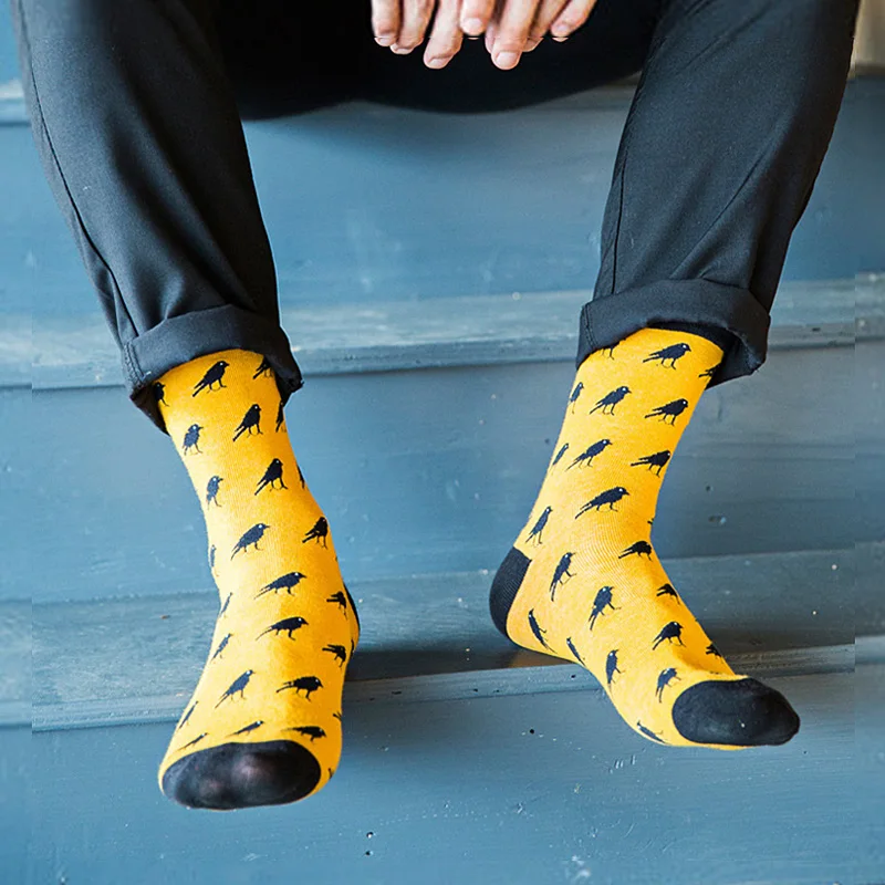 Buy 5 Pairs/Lot CARTOON CROW Men Socks Casual Fashion