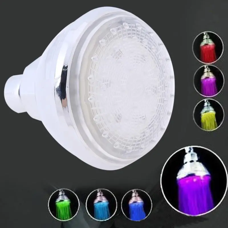 

LED Shower Head New Romantic 7 Colors Changing Temperature Sensor Top Spray Water-Saving Bath Sprinkler bathroom accessories