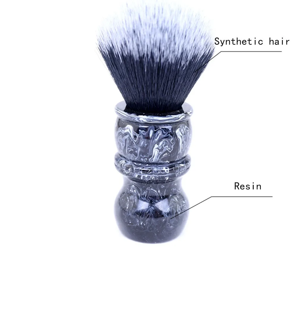 Yaqi 24 мм смокинг черный и белый наконечник синтетические волосы мраморный цвет смолы Ручка Парикмахерская щетка для бритья