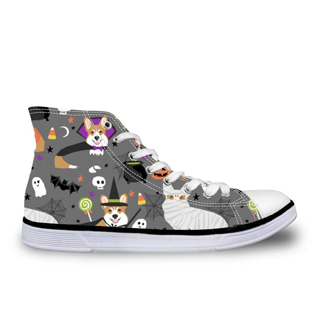 

Dogs Halloween Womens Vulcanize Shoes Spring Girls Female Casual Canvas Shoes Breathable Walking Shoes Espadrilles