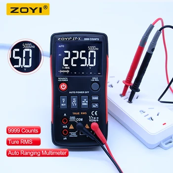 

ZOYI ZT-X True-RMS Digital Multimeter Button 9999 Counts With Analog Bar Graph AC/DC Voltage Ammeter Current Ohm Auto/Manual