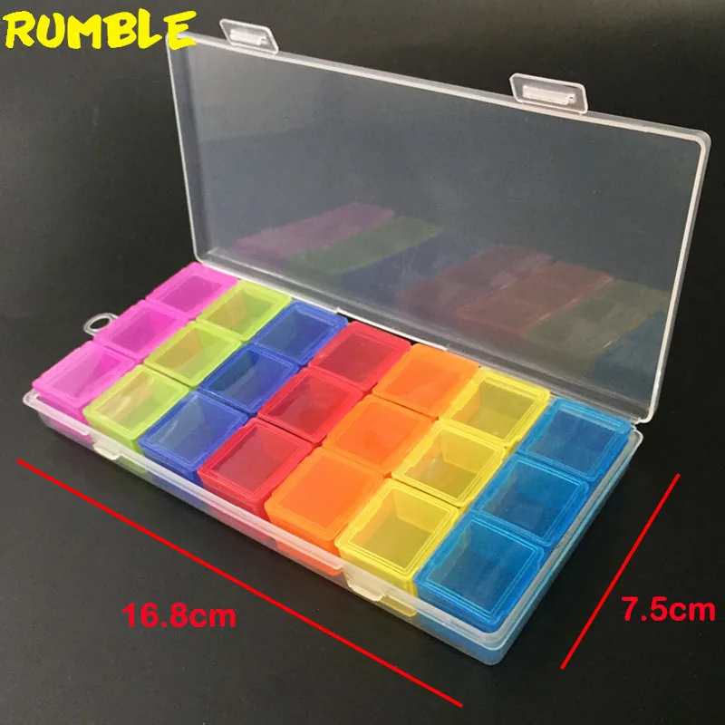 

21 Grids DIY Tools Box Portable Practical Electronic Components Screw Storage Mini Jewelry Case Tool Case Independent Cover