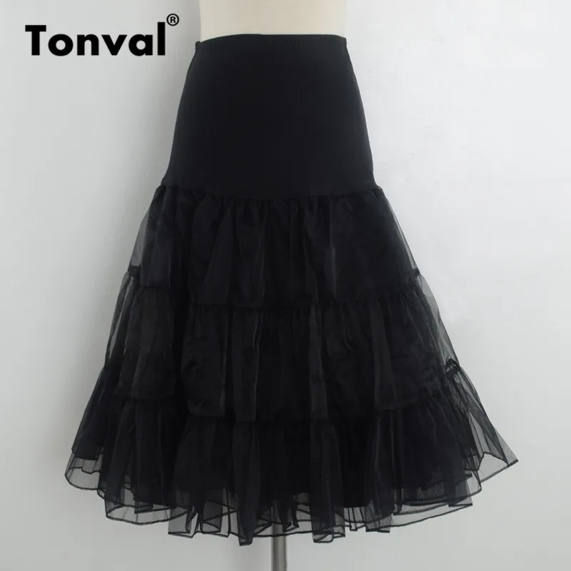 Tonval, ретро кринолиновая юбка-пачка, юбка-американка для 1950 S, винтажная рокабилли, женская вуаль, Нижняя юбка, юбки, свадебная, свадебная, Нижняя юбка