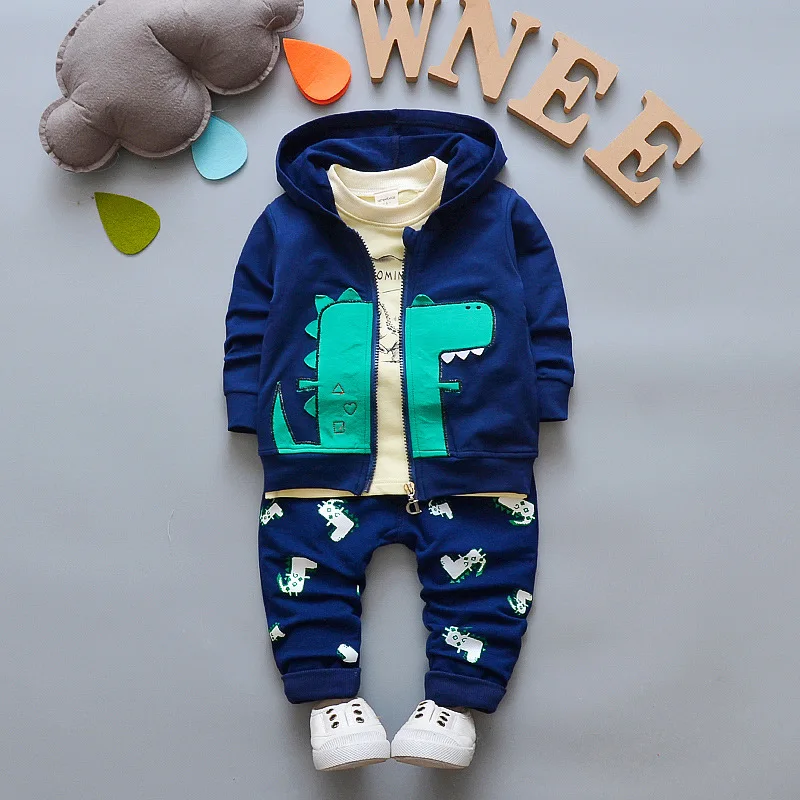 

2018 Autumn baby boy clothes baby clothing set fashion cotton long-sleeved Letter coats+pants New baby girl clothing set 3 pcs