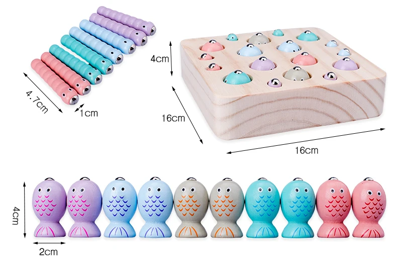 Новинка 2019 года Игрушки для маленьких детей два в одном Магнитная рыбалка развивающие рыбалка игры детские деревянные игрушки на День