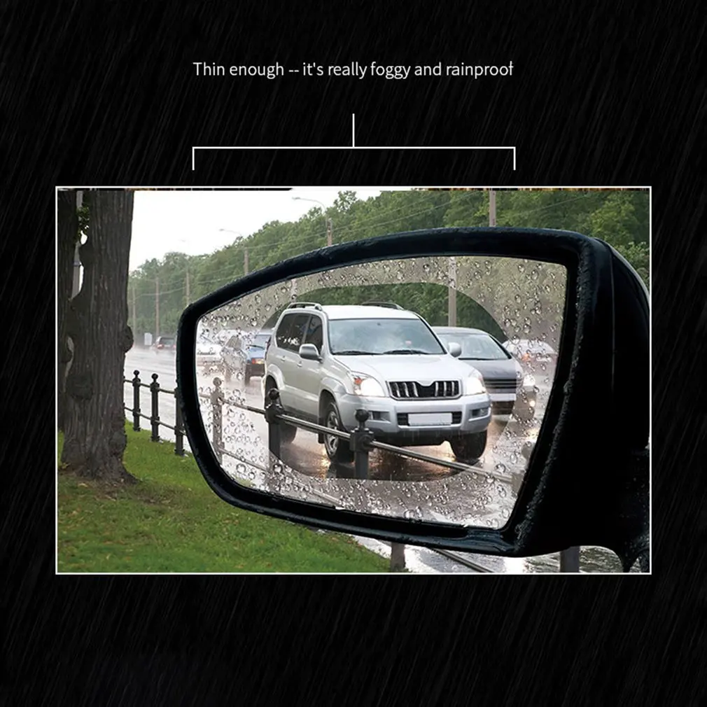 Универсальный автомобильный зеркало заднего вида автомобиля зеркальная защитная пленка Водонепроницаемый непромокаемые зеркало заднего вида, окно прозрачная защитная пленка для экрана