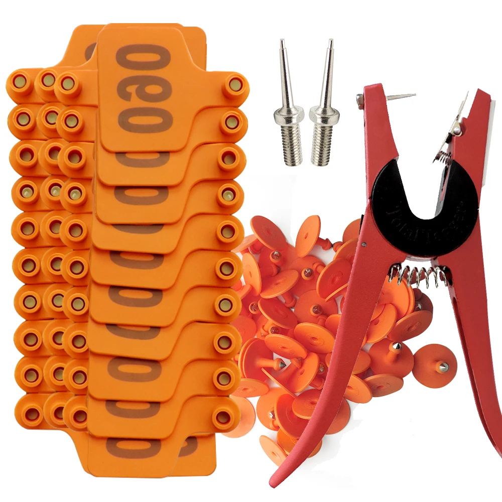 Бирки для поросенка с цифрами слов 001-100 и фиксатор этикеток для ушей фермы животных лазеры для уха для поросенка инструменты для работы на ферме