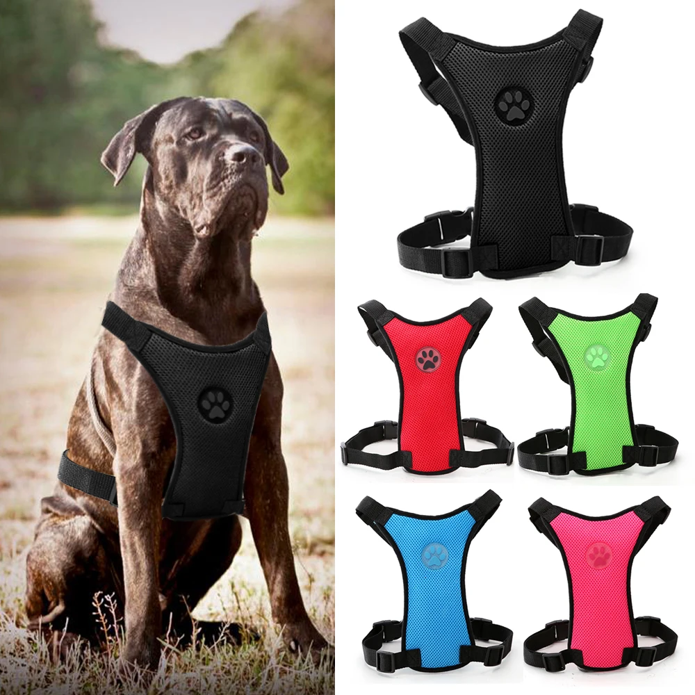 

Car Seat Belt Dog Harness Summer Soft Breathable Vehicle Mesh Puppy Dog Leash Set Cat Vest For Medium Large Pet
