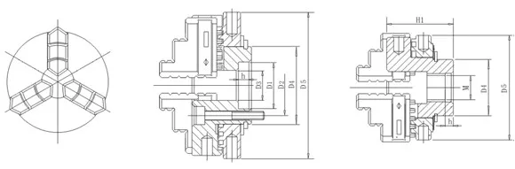 3 кулачковый патрон токарный мини-патрон цанговый Карманный патрон K01-50mm M14* 1 резьба MT2 адаптер