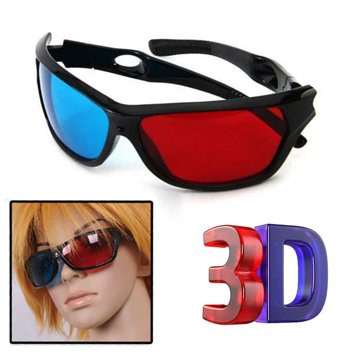 High Quality 3D Vision Glasses Red Blue Plasma TV Movie Dimensional Anaglyph Framed