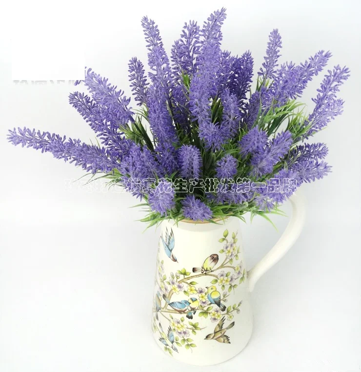Online Whole Fake Purple Flowers From China Artificial Provence Purple Lavender Fake Flower Flores Para Decora O For Home Wedding Bouquet Decoration