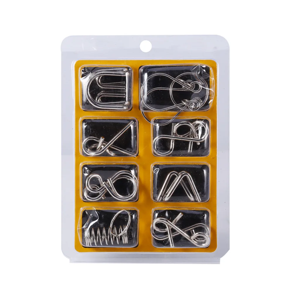 8PCS/Set Different Pattern IQ Puzzle Interesting IQ Game Toys Mind Brain Teaser Puzzles Game for Adults Kids Educational Toys 8PCS/Set Different Pattern IQ Puzzle Interesting IQ Game Toys Mind Brain Teaser Puzzles Game for Adults Kids Educational Toys