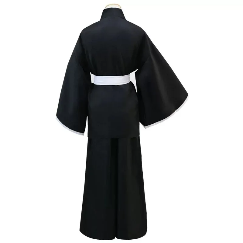 Взрослый мужской женский костюм самурая японского аниме унисекс черная накидка кимоно воин ниндзя Шинигами смерти наряд для косплея халат XXL