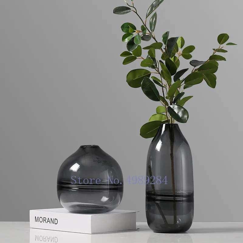 

modern Transparent glass Flower vase Hydroponics Flower arrangement Accessories Home living room table decoration vase Creative