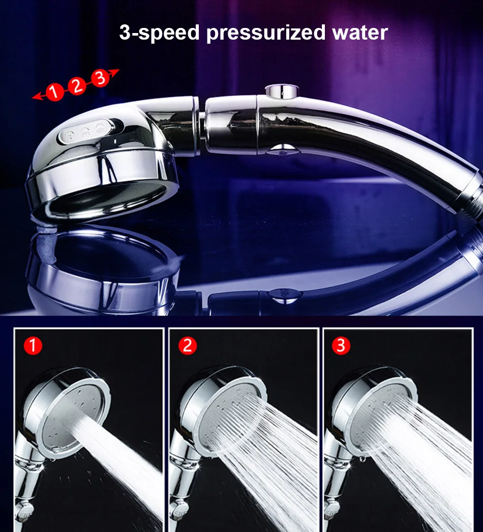 ABS пластиковая водосберегающая душевая головка s трехрежимная душевая головка водяное давление повышающая душевая головка с кнопкой управления водой