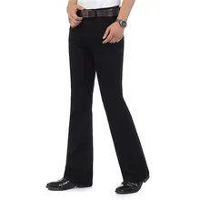 Mens Flared Jeans Boot Cut Leg Flared Wlastic Slim Fit Mid Waist Male Designer Classic Denim Jeans Pants Bell Bottom Jeans
