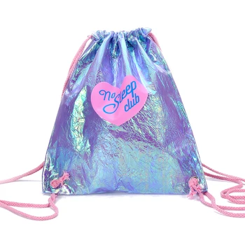 

Summer Cartoon Women Drawstring Backpacks Cute PVC Girl Shoulder Bag Ladies Waterproof Beach Bag Heart Print Travel Purse