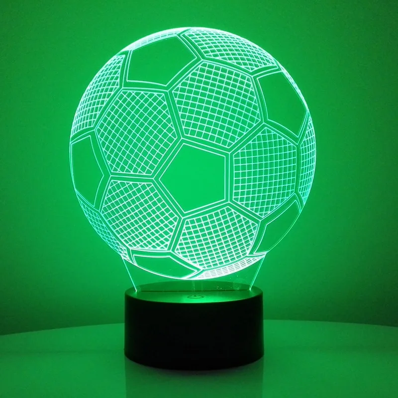 3D лампа в виде футбольной лампы с градиентом светодиодная RGB иллюзия ночник