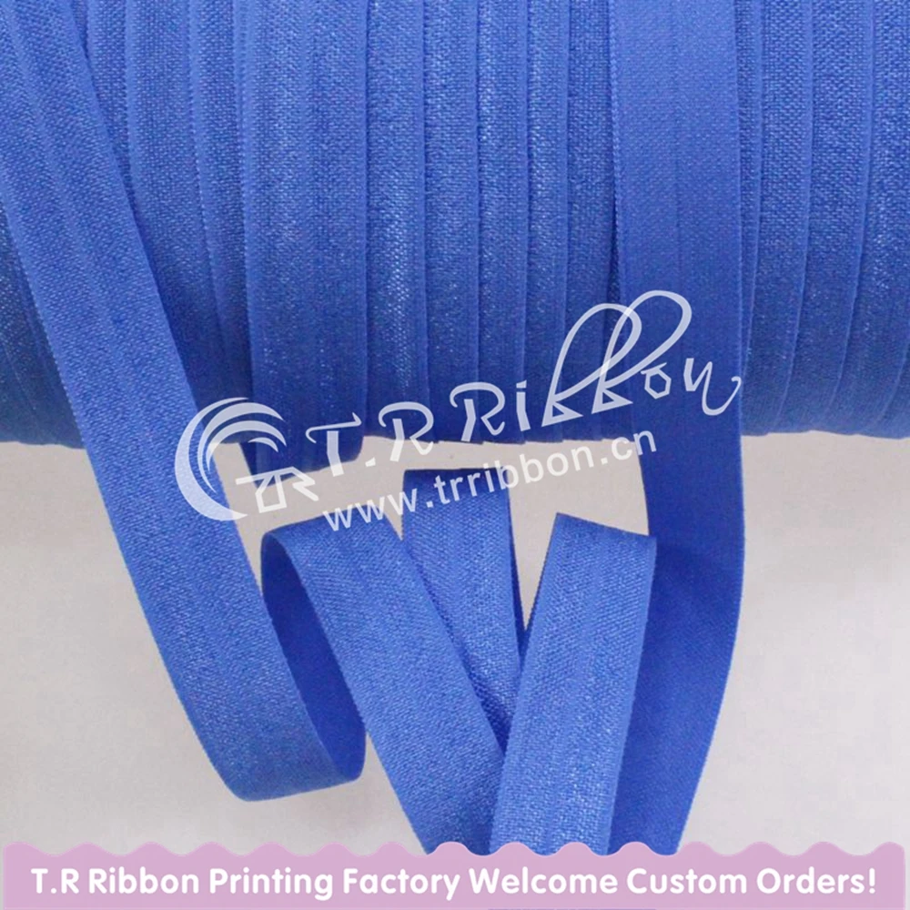 

T.R RIBBON #019 french blue 5/8" FOE elastic, solid Fold Over Elastic FOE for Headbands 50yards/lot and 100yards/lot