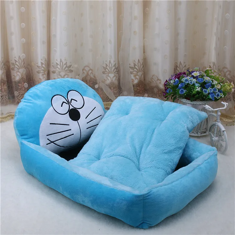 Хлопок теплый мягкий Тоторо hello kitty кровать для собаки для большой собаки кошки кровати домашние товары для домашних животных спальное постельное белье Подушка осень зима - Цвет: Blue Robot Cat