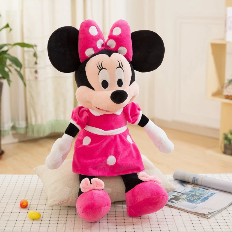 Низкая цена, супер кавайные игрушки, 60 см, мягкие плюшевые игрушки Микки и Минни Маус, куклы, подарки на свадьбу, день рождения для детей, высокое качество - Цвет: Pink Minnie
