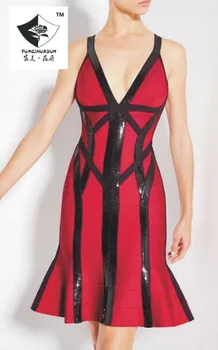 

D0273 Women Sexy V collar A word dress