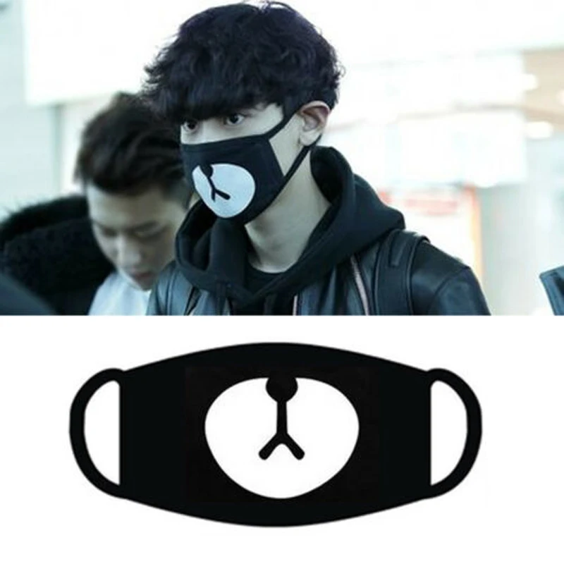 

Unisex Face Masks Reuseable Cycling Anti-Dust Cotton Mouth Face Mask Mouth-muffle Bear Pattern Mask same style of EXO member