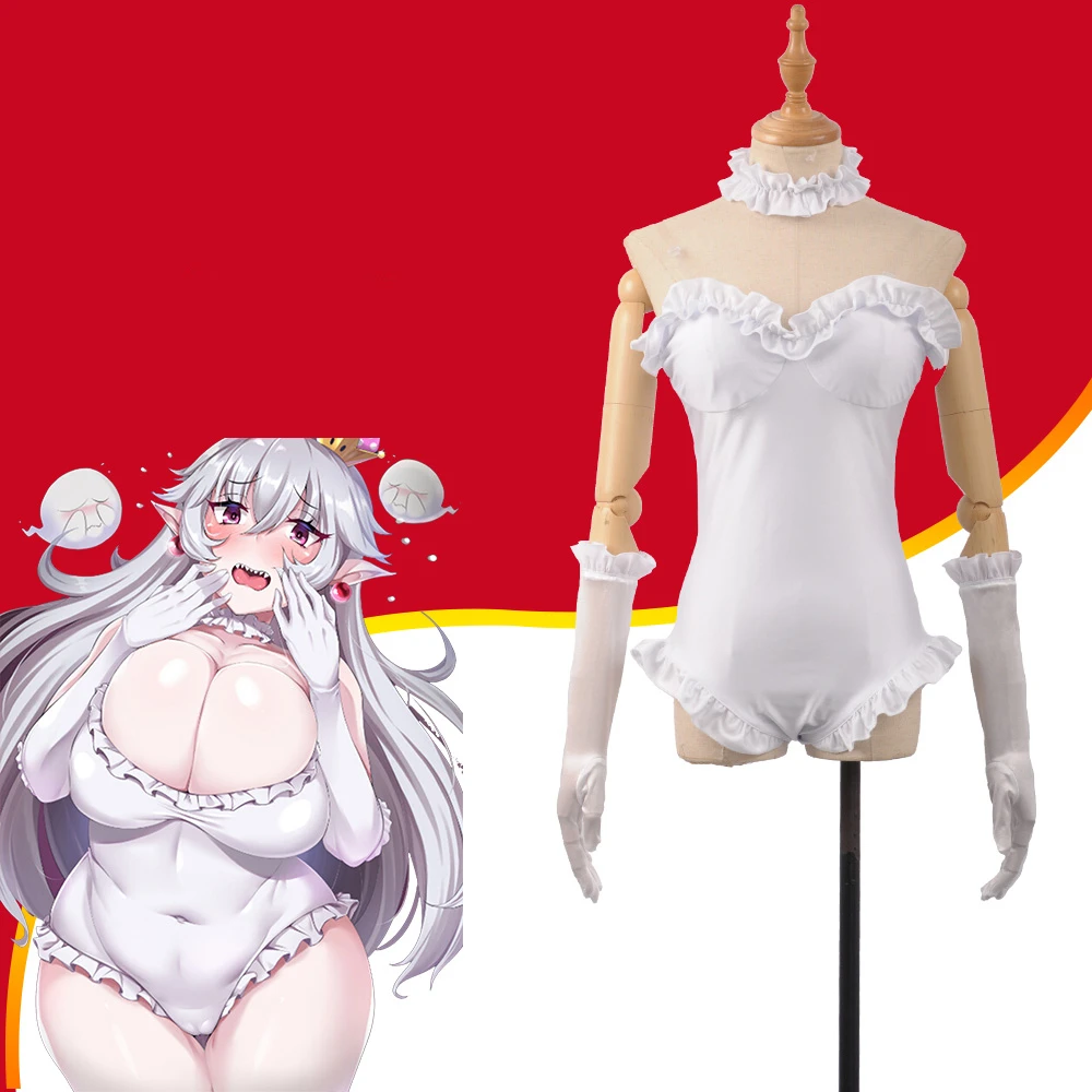 Аниме игра Bowsette Kuppa Koopa Hime Teresa белый комбинезон вечерние маскарадный костюм для