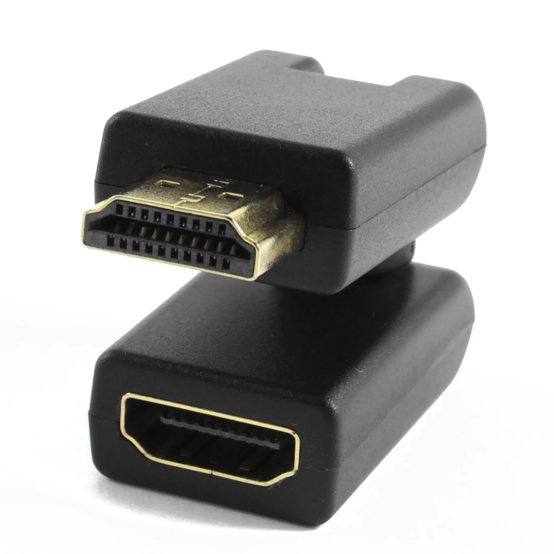 AAAE Топ вращение 360 градусов V1.4 HDMI мужчин и женщин Соединительный адаптер Черный