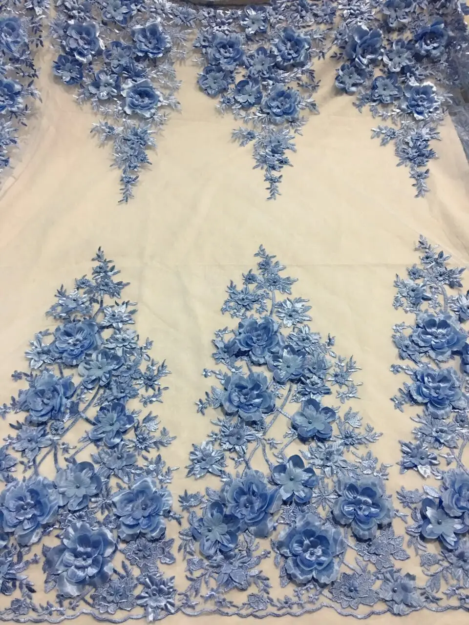 Beads pearls sequins embroidery mesh french lace fabric for wedding