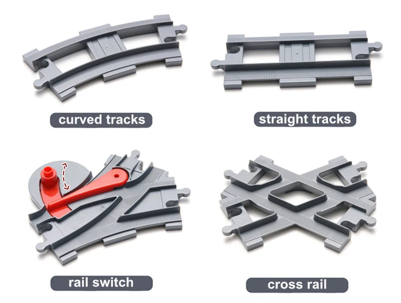 Marumine строительные блоки город Duplo поезд Staight изогнутый трек кроссовер железнодорожный переключатель Кирпичи подарок для детей