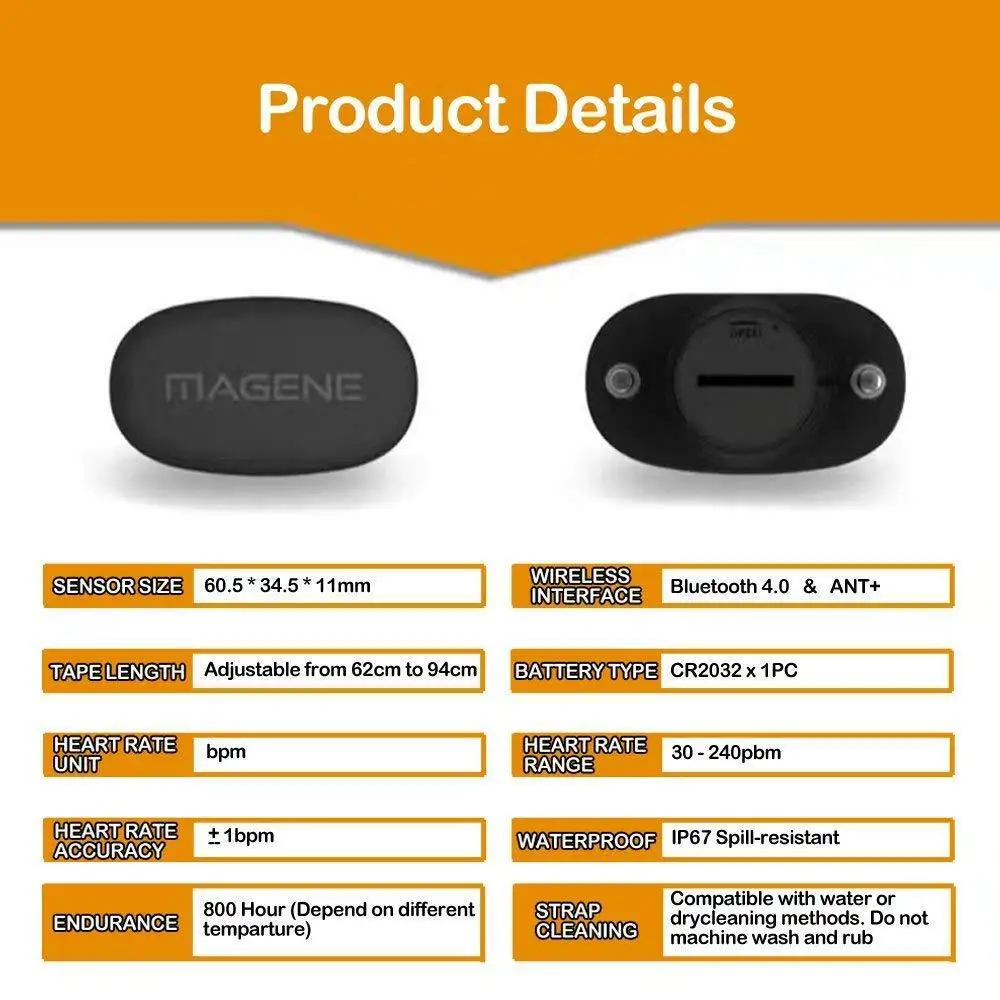 Magene H64 Mover x 2 ANT + Bluetooth 4 0 датчик сердечного ритма нагрудный ремень|Велокомпьютеры| |