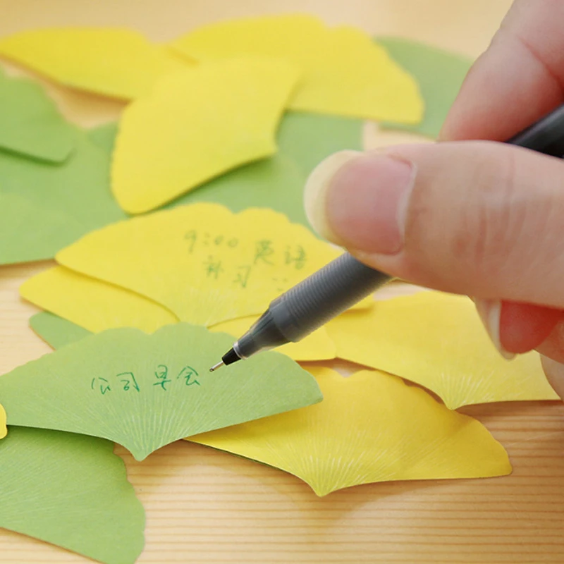 

5 Pcs Korean Stationery Creative Simulation Leaves Convenience Sticker Of Ginkgo Biloba Note Paper N Sticker Decoration Creative