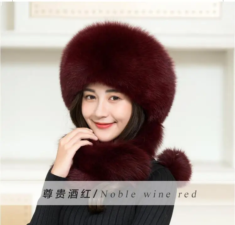 Шапка из лисьего меха, Женская осенне-зимняя Корейская версия, дикая Северная Монгольская национальная меховая шапка фэн шуй, женская