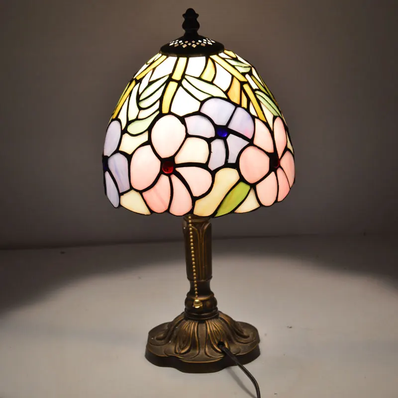 8-Inch-Flesh-Country-Flowers-Tiffany-Table-Lamp-Country-Style-Stained-Glass-Lamp-for-Bedroom-E27 (2)