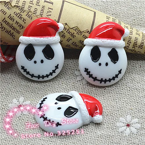 Кабошоны из смолы с плоским основанием Jack Skellington подвески для украшения рождественской вечеринки дома 22*29 мм