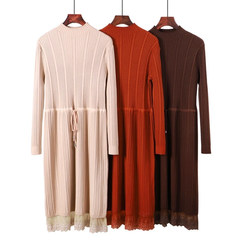 

Loose Casual Femme Jumper Long Autumn Winter Women Sweater Fashion Lace Pullover Sweater