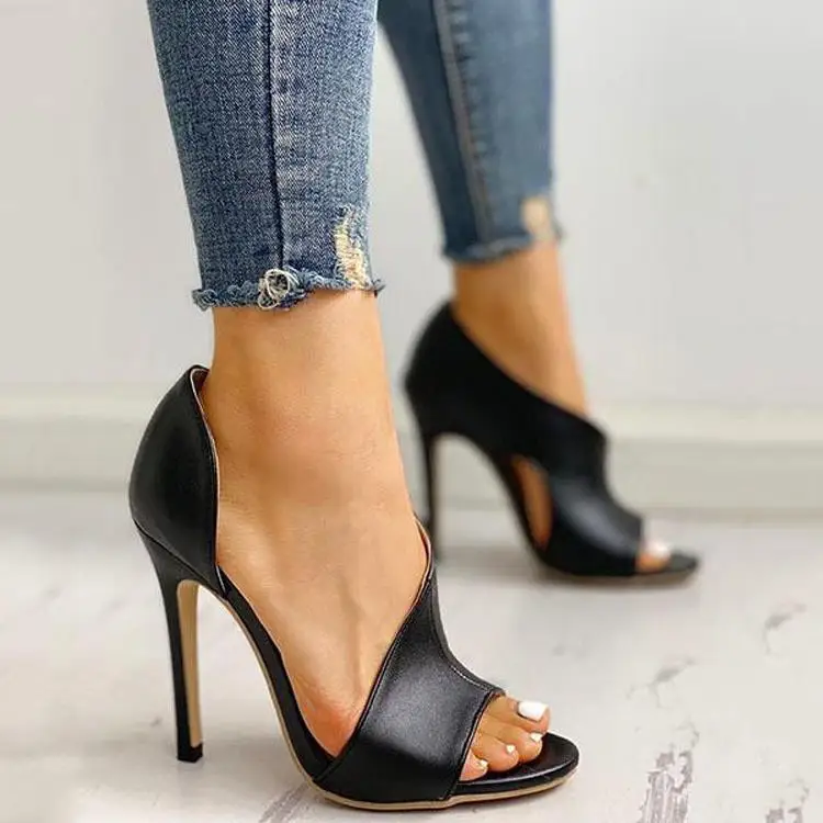 Sexy Gladiator High Heels 10CM Women Pumps Wedding Dress Shoes Woman Valentine Stiletto Zapatillas Mujer Peep Toe 2019