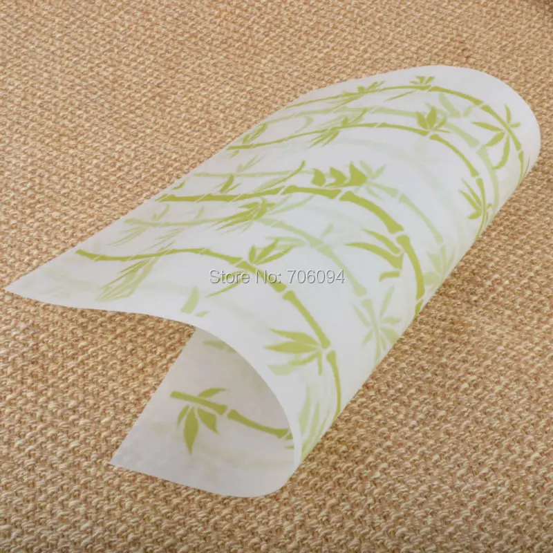 

15x21cm & 21x29cm bamboo printed Gift wrapping paper Soap Kraft Pack Paper Oil wax paper custom paper logo available 200pcs/lot